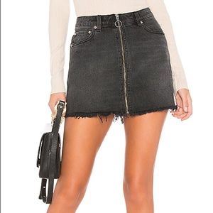 Free People || Zip It Up Black Mini Skirt